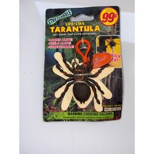 Vintage 2004 Imperial Toy Stretchable Life-Like Tarantula Keychain Clip On NIP